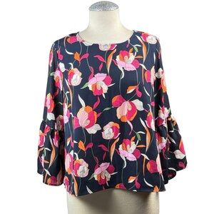 W5 Pink and White Bell Sleeve‎ Blouse Boxy Fit